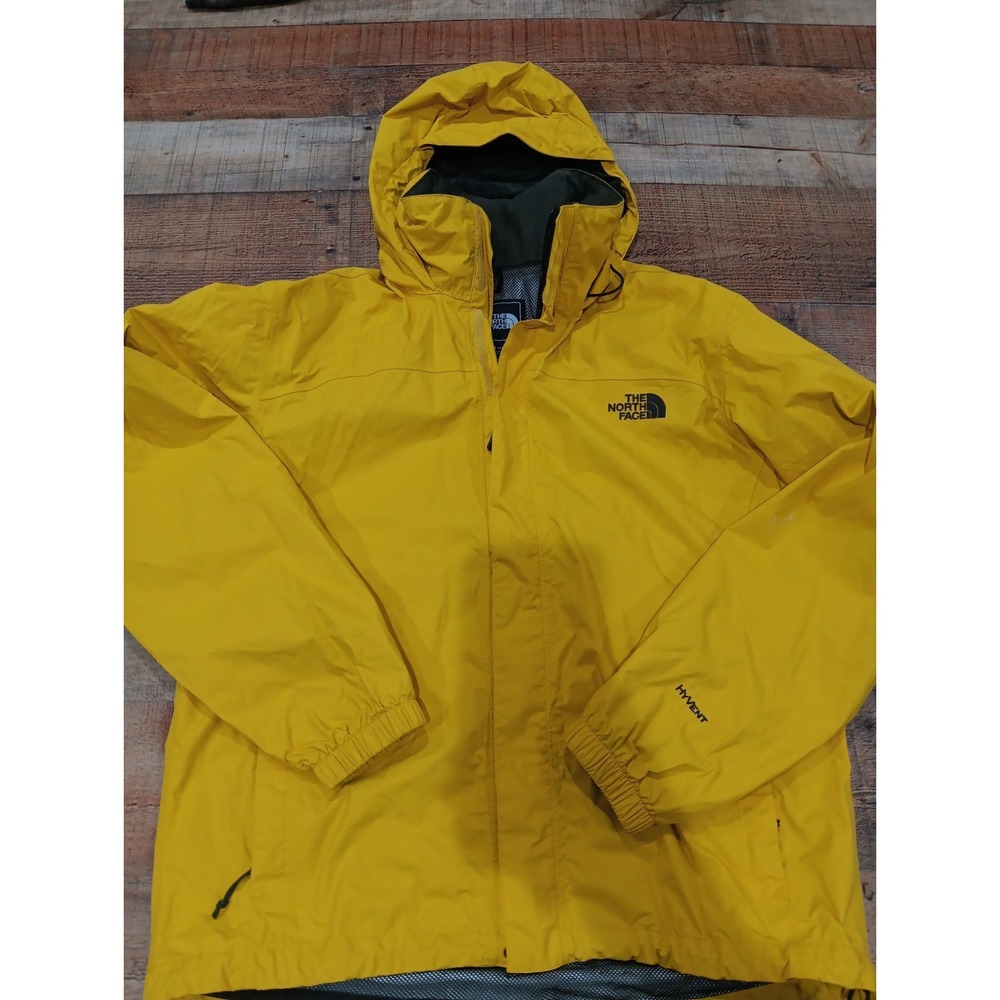 Men's The North Face HYVENT Yellow Rain jacket Sz Small 2823